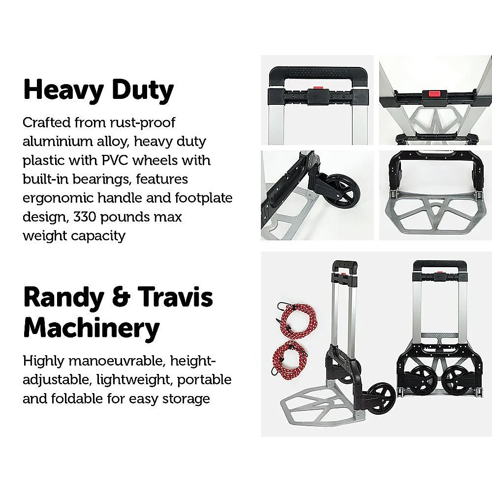 330LBS Folding Aluminium Hand Trolley with PVC Wheels