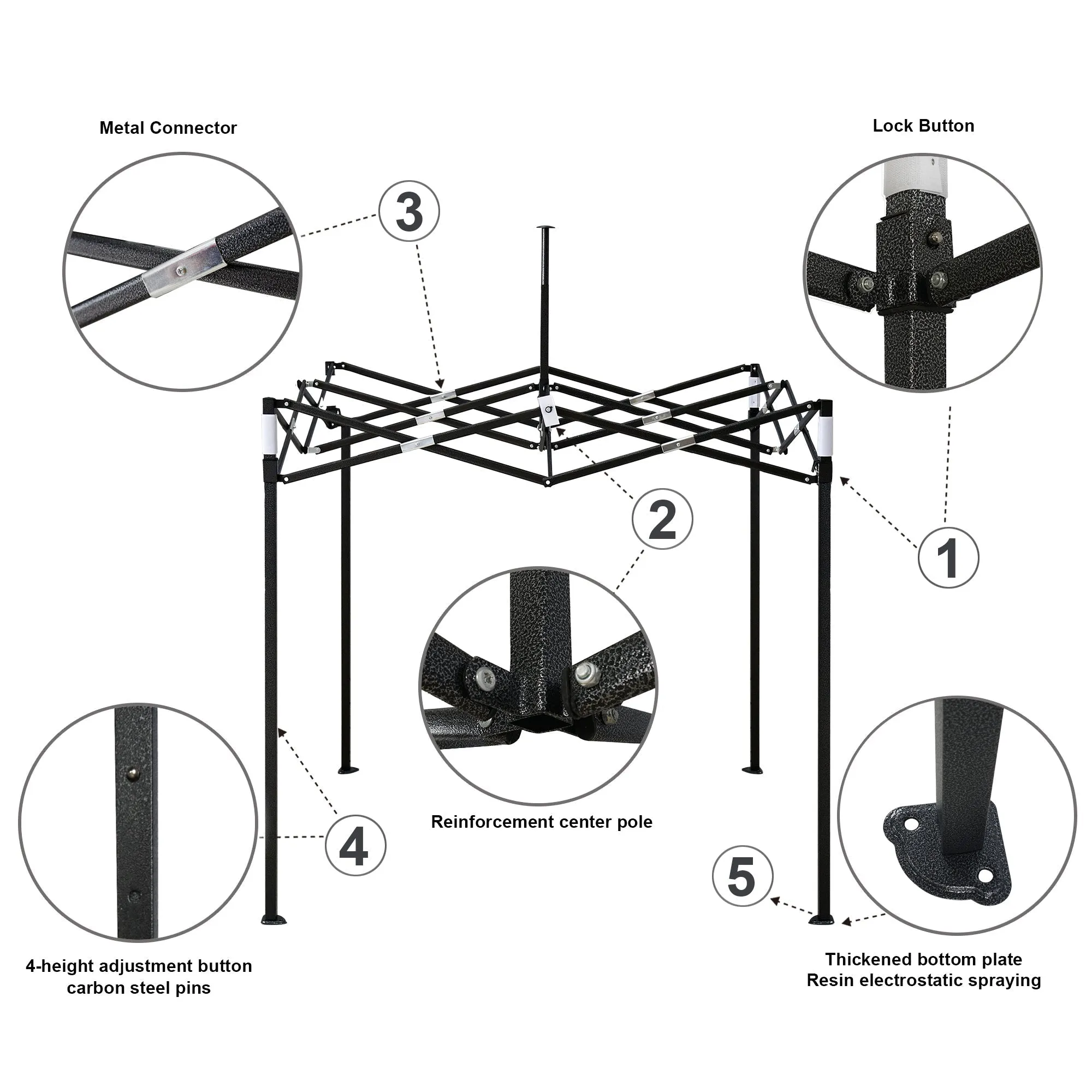 5x5 Casual Colors Shade Tent Canopy