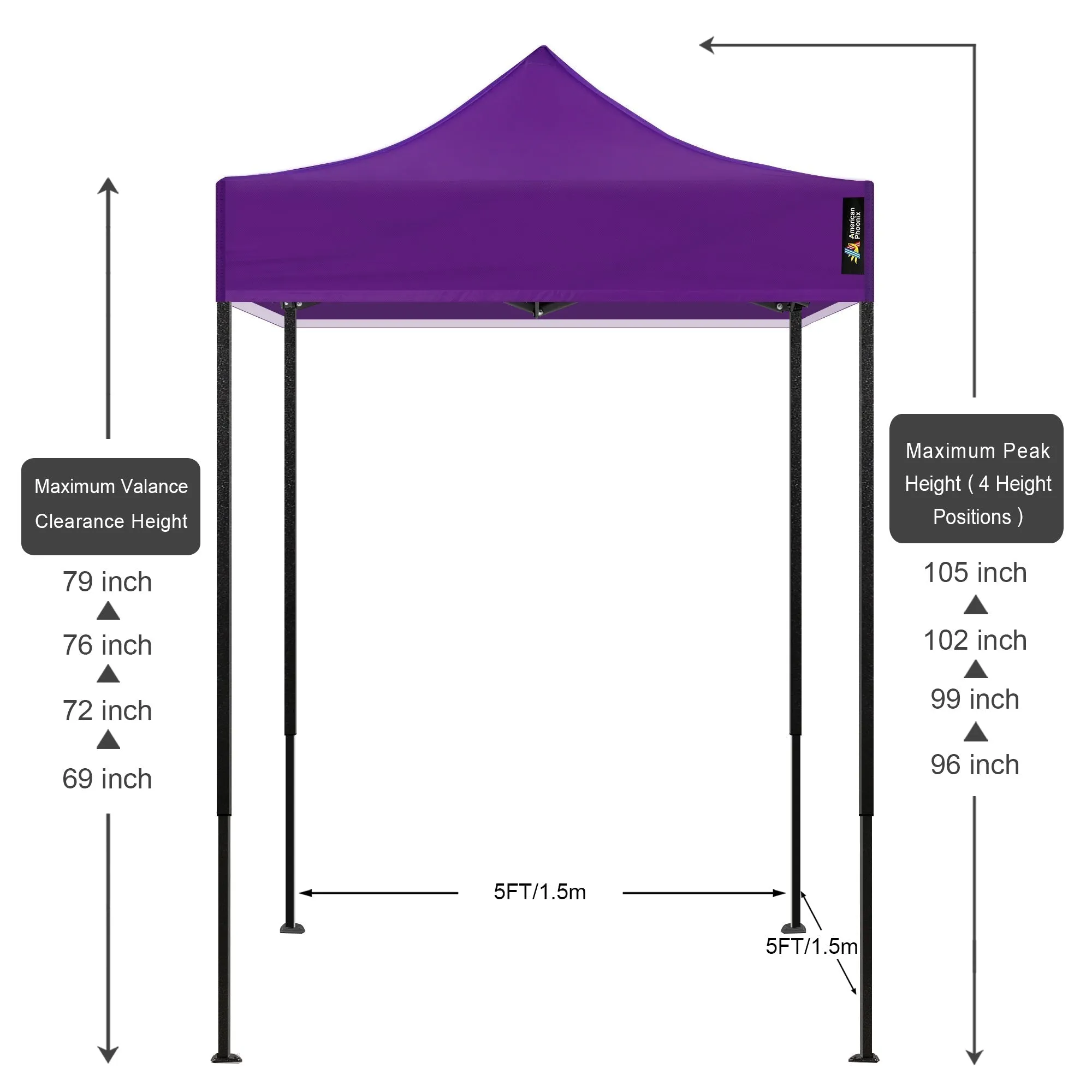 5x5 Casual Colors Shade Tent Canopy