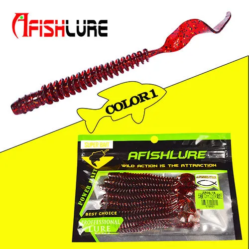 8pcs/lot  Long Tail Grubs 3.2g 105mm Curly Tail Soft Lure Long Curly Tail Fishing Lure Artificial Bait Soft Fishing Lure Worm