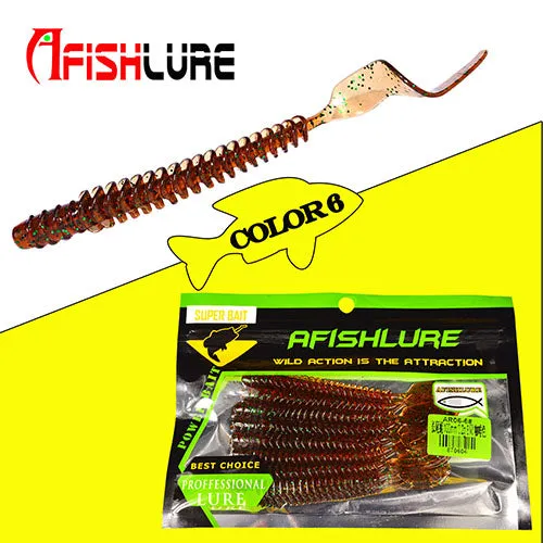 8pcs/lot  Long Tail Grubs 3.2g 105mm Curly Tail Soft Lure Long Curly Tail Fishing Lure Artificial Bait Soft Fishing Lure Worm