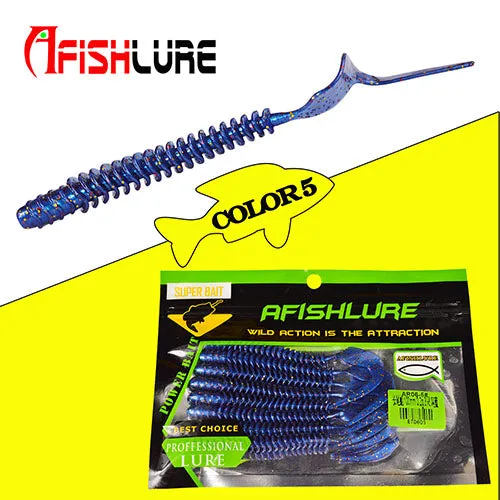 8pcs/lot  Long Tail Grubs 3.2g 105mm Curly Tail Soft Lure Long Curly Tail Fishing Lure Artificial Bait Soft Fishing Lure Worm