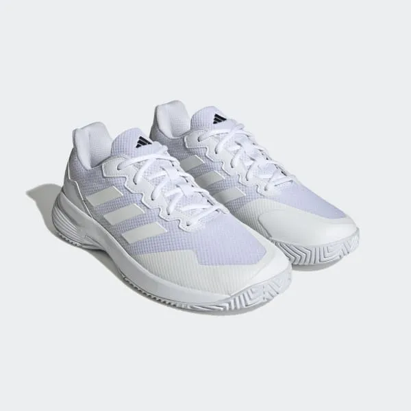 Adidas Men's Gamecourt 2.0 Tennis Shoes - Cloud White / Matte Silver