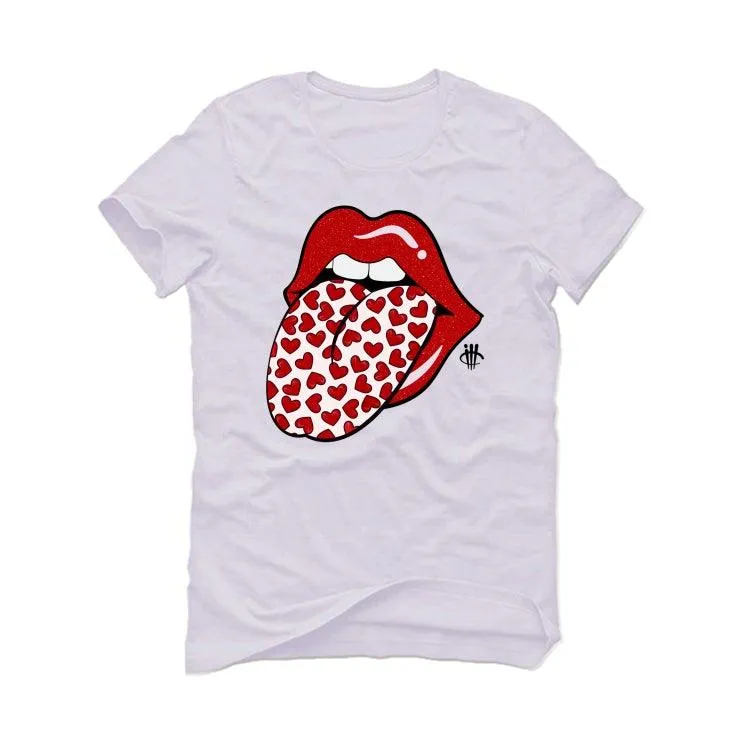 Air Jordan 1 “Bred Patent” White T-Shirt (HEART TONGUE)