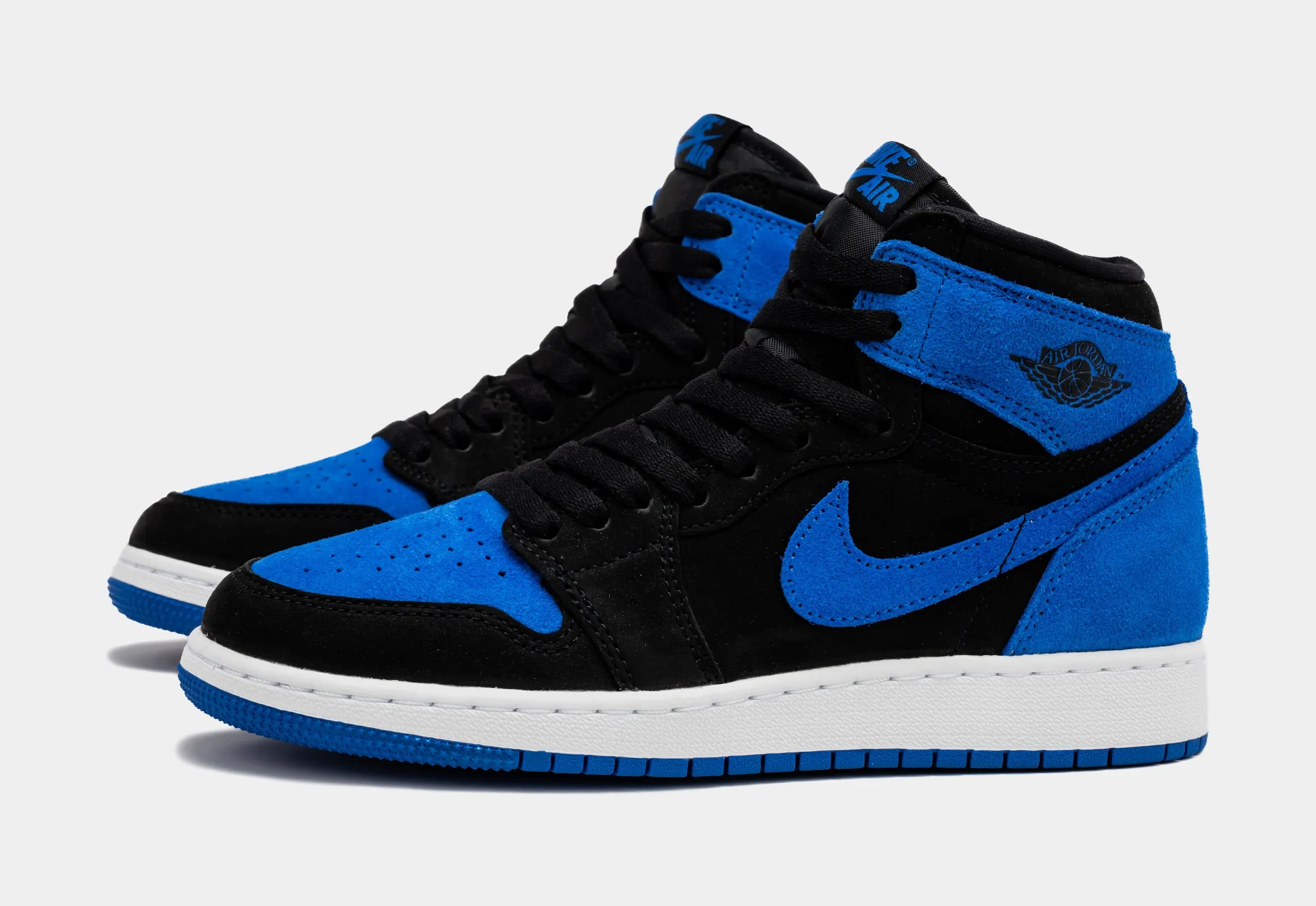 Air Jordan 1 High OG Royal Reimagined Grade School Lifestyle Shoes (Black/White/Royal Blue/Royal Blue)