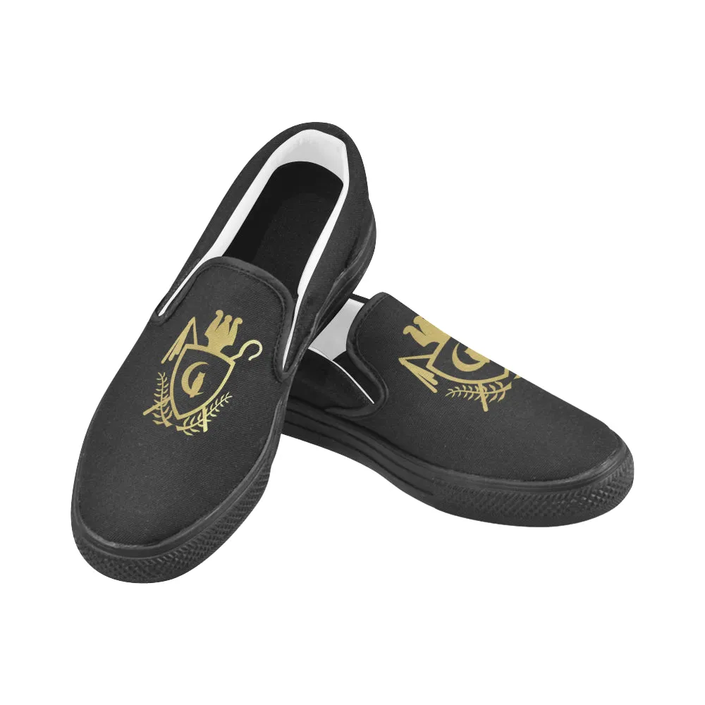 ATEF SHIELD GOLD Men's Unusual Slip-on Canvas Shoes