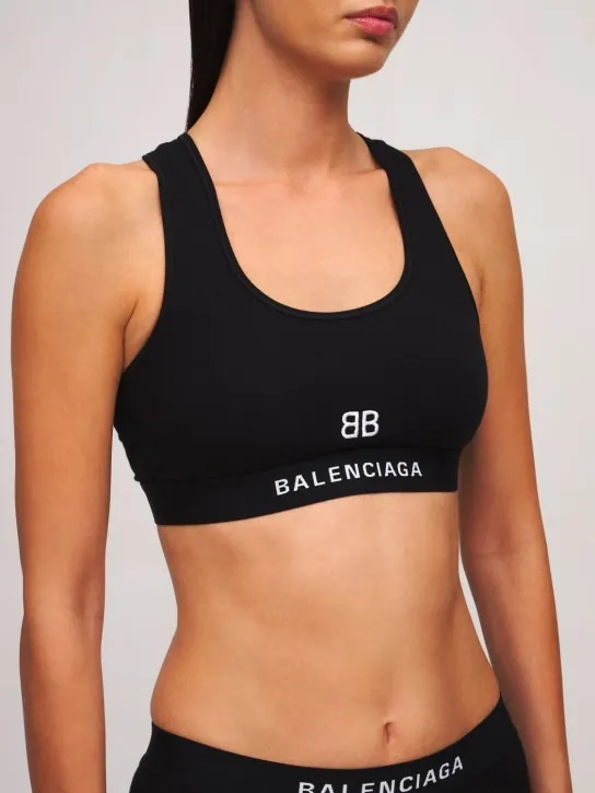 Balenciaga   Cotton jersey sports bra 