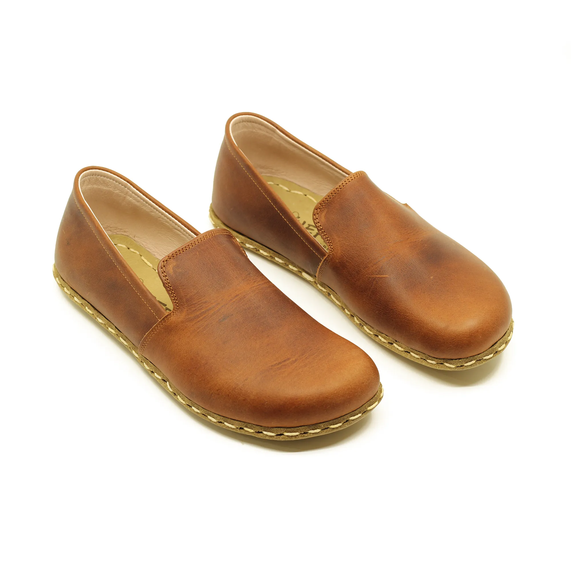 Barefoot Crazy New Brown Leather Women's Shoes "Modern Style"