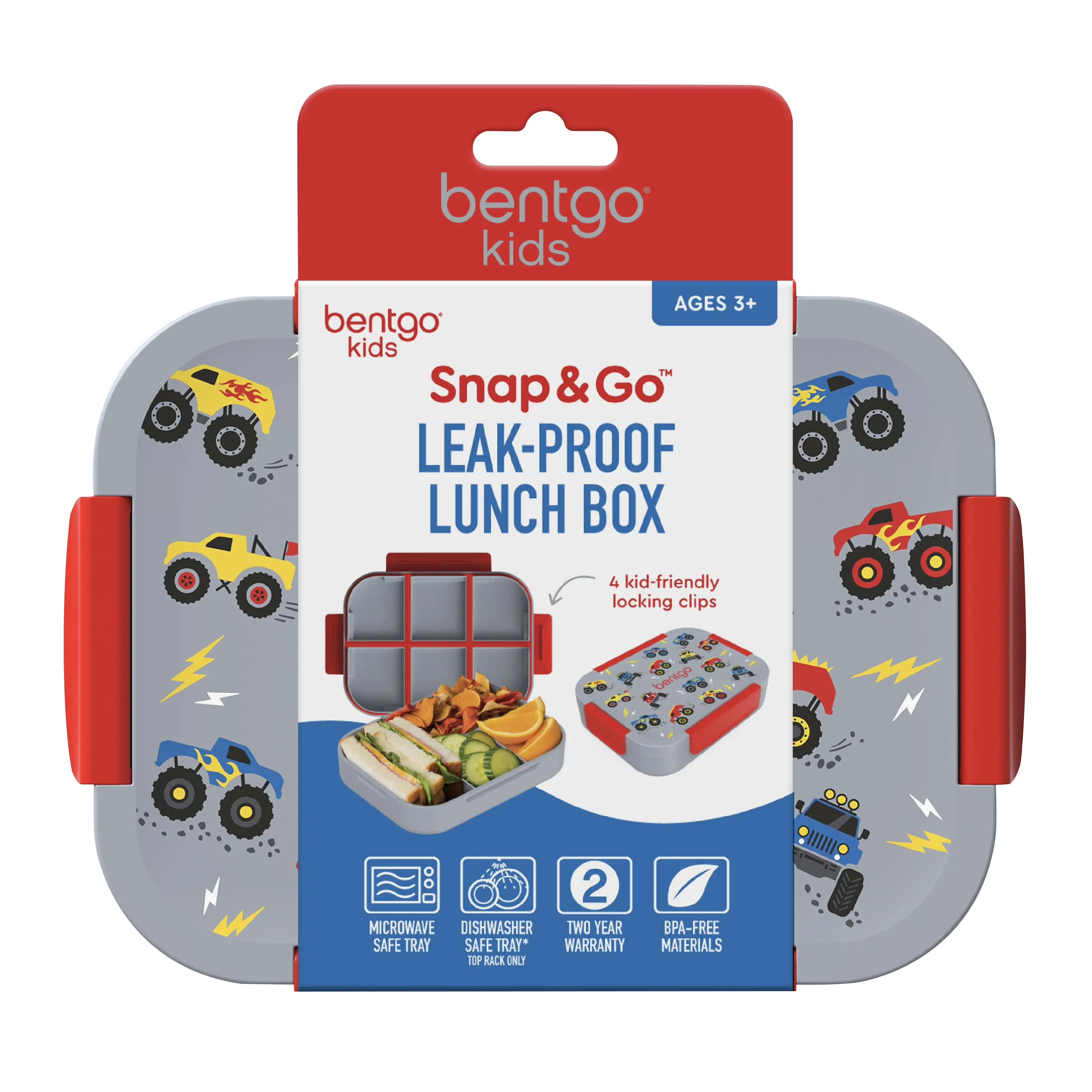 Bentgo Kids Snap & Go Lunch Box - Trucks