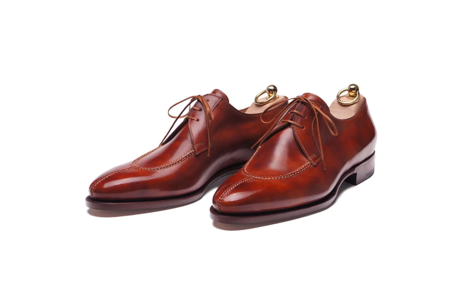 Bespoke Burgundy Split toe Lace Up Shoes for Men's