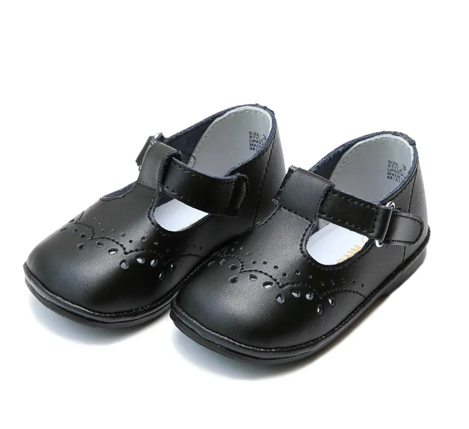 Birdie Black Leather Mary Janes