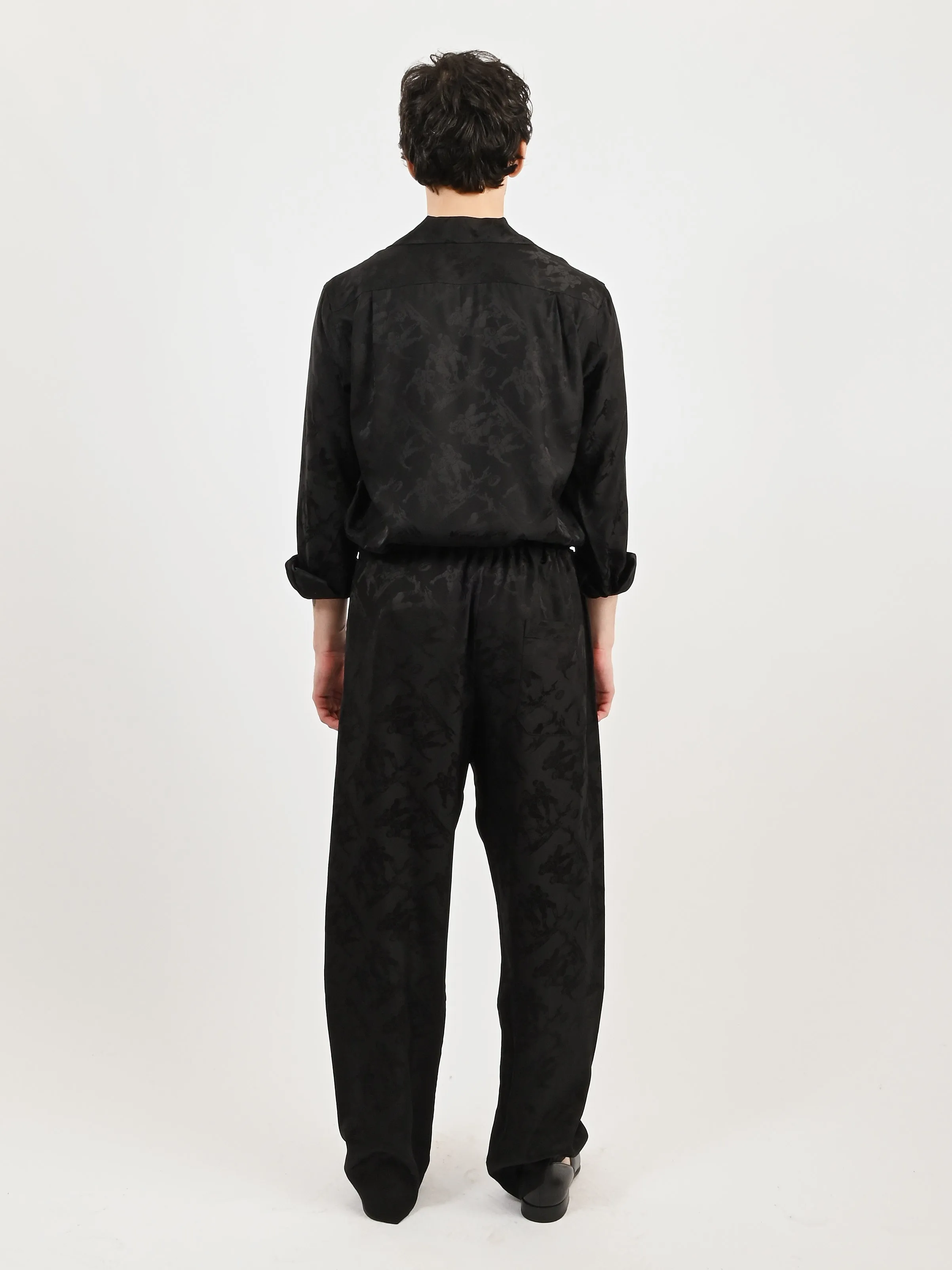 Black Football Jacquard Pajama Pants