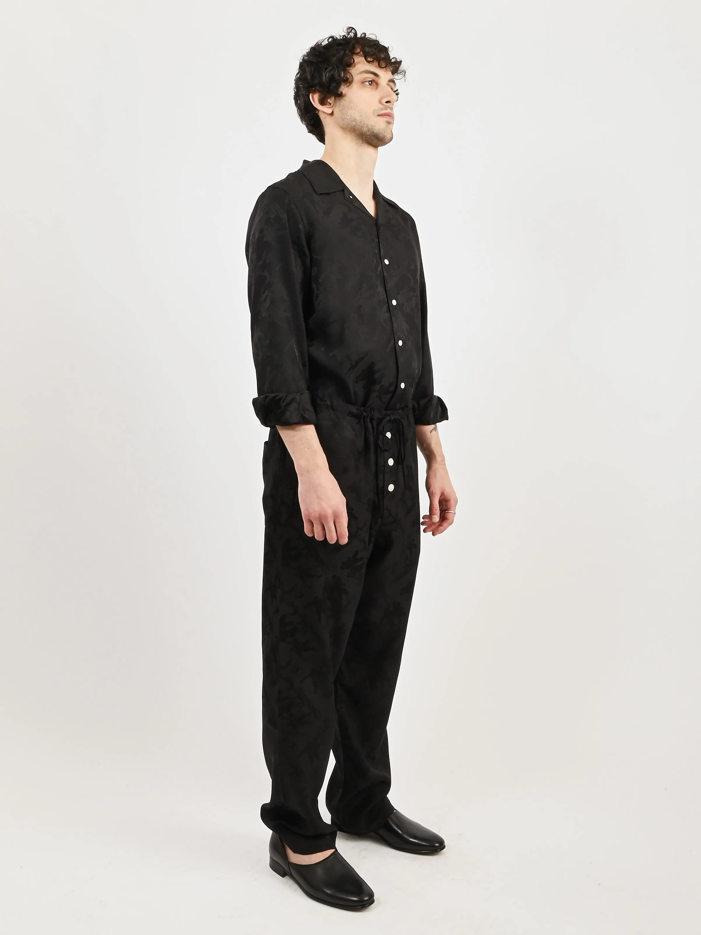 Black Football Jacquard Pajama Pants