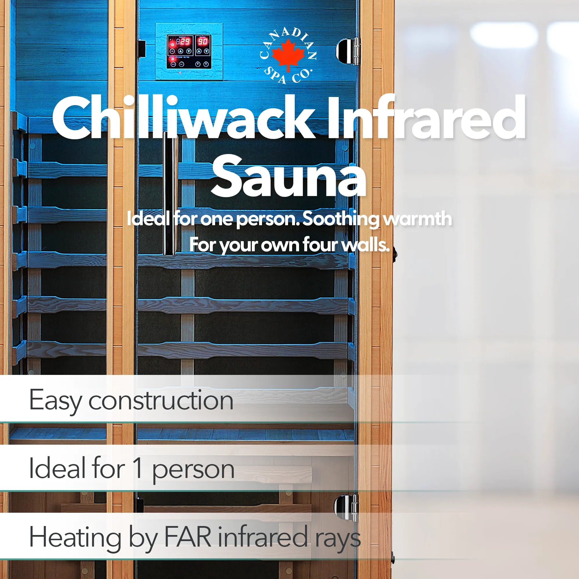 Chilliwack Far Infrared Sauna W101.5 x D96.5 x H190.5cm