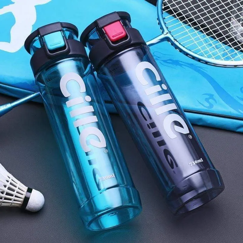 CILLE - NEW STYLE - Athletic Sports Water Bottle PBA-free Plastic - 730ML Pop-top Leak Proof Lid