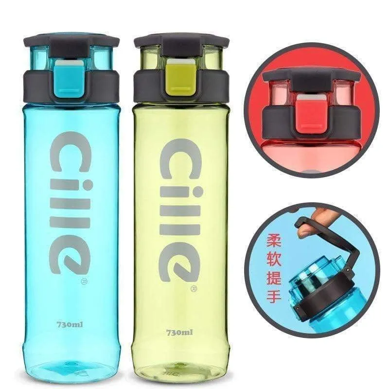 CILLE - NEW STYLE - Athletic Sports Water Bottle PBA-free Plastic - 730ML Pop-top Leak Proof Lid