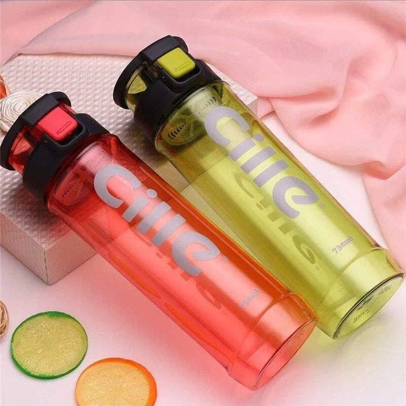 CILLE - NEW STYLE - Athletic Sports Water Bottle PBA-free Plastic - 730ML Pop-top Leak Proof Lid