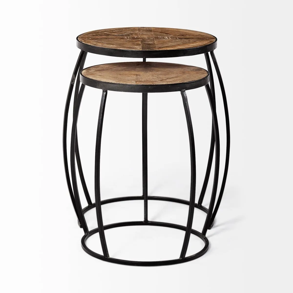 Clapp Accent Table Brown Wood | Black Metal | X Pattern