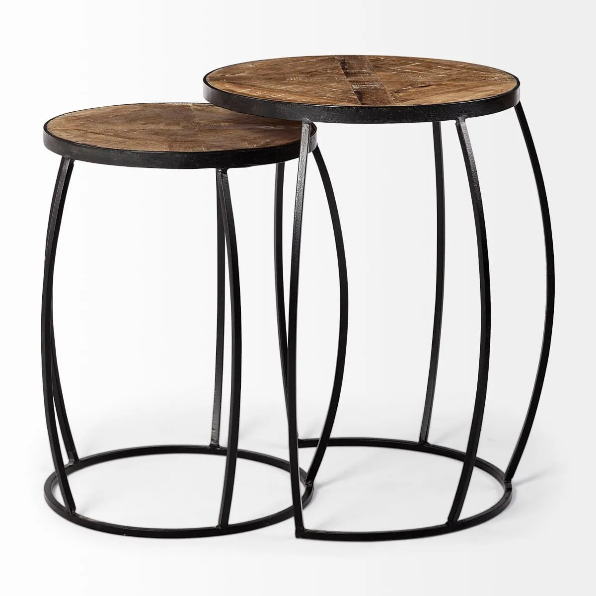 Clapp Accent Table Brown Wood | Black Metal | X Pattern