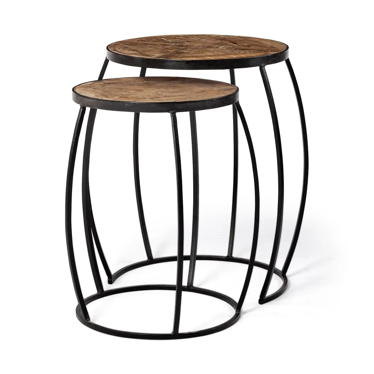 Clapp Accent Table Brown Wood | Black Metal | X Pattern