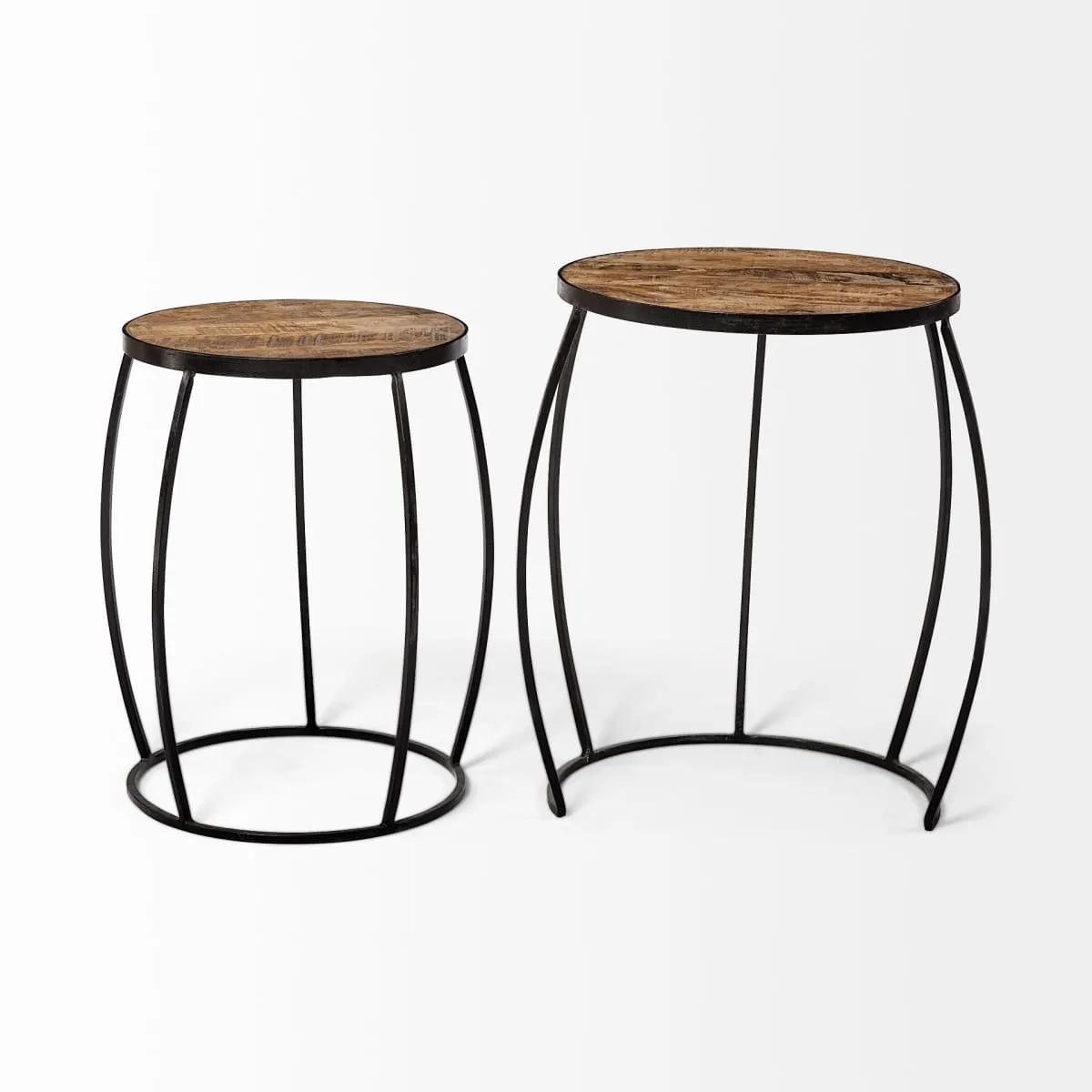 Clapp Accent Table Brown Wood | Black Metal | X Pattern