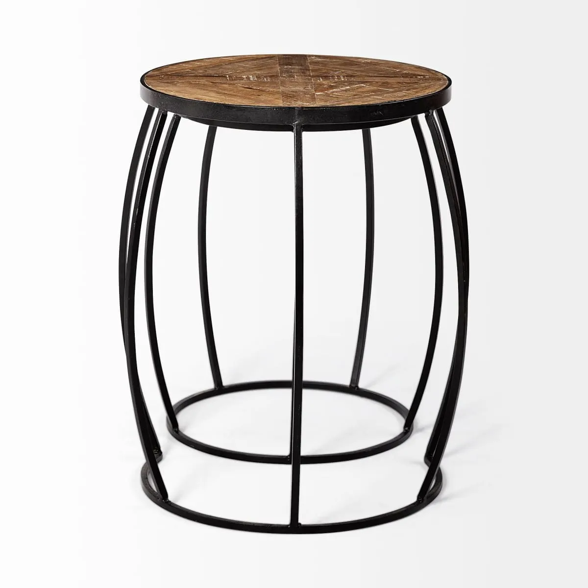 Clapp Accent Table Brown Wood | Black Metal | X Pattern