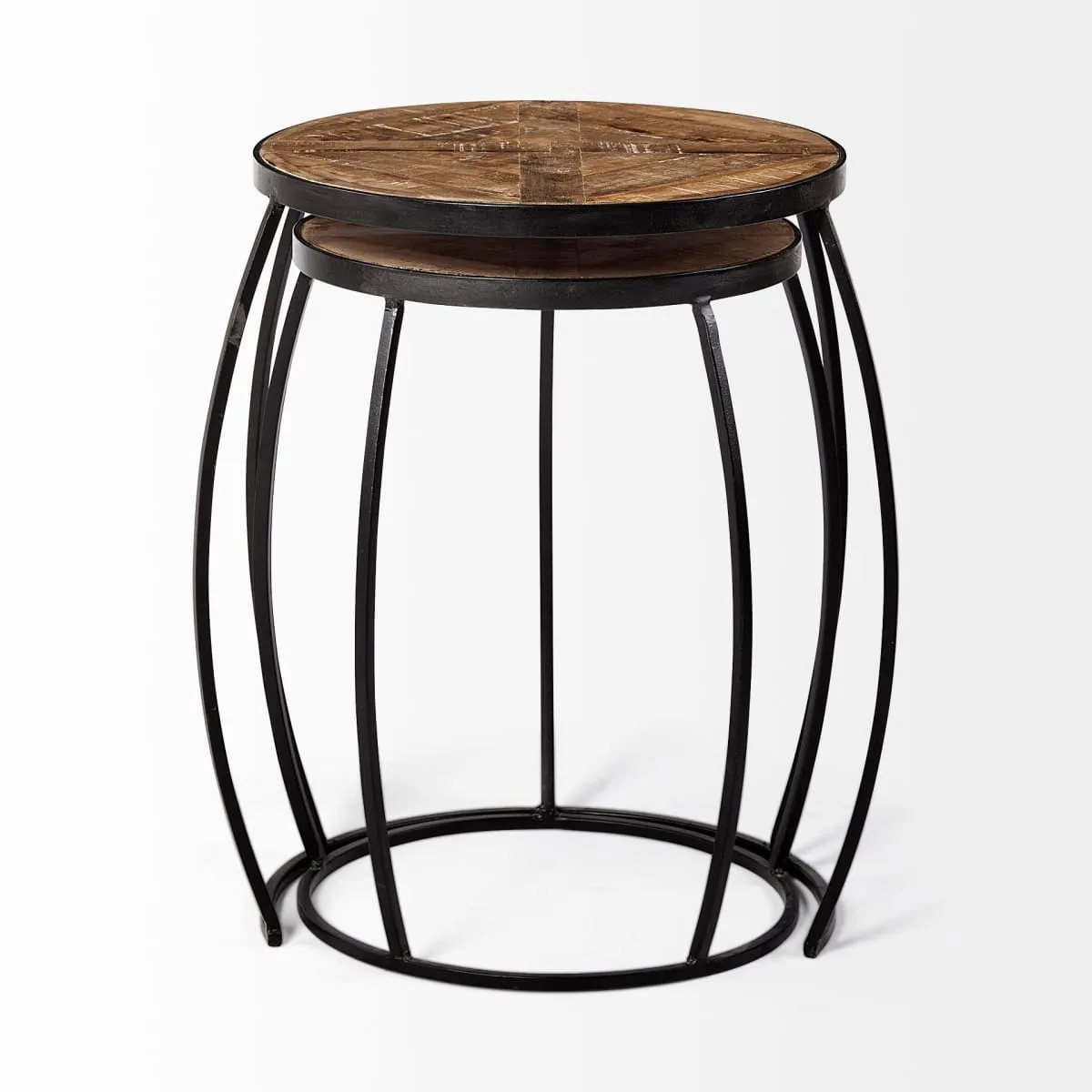 Clapp Accent Table Brown Wood | Black Metal | X Pattern