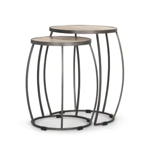 Clapp Accent Table White Wash | Silver Metal