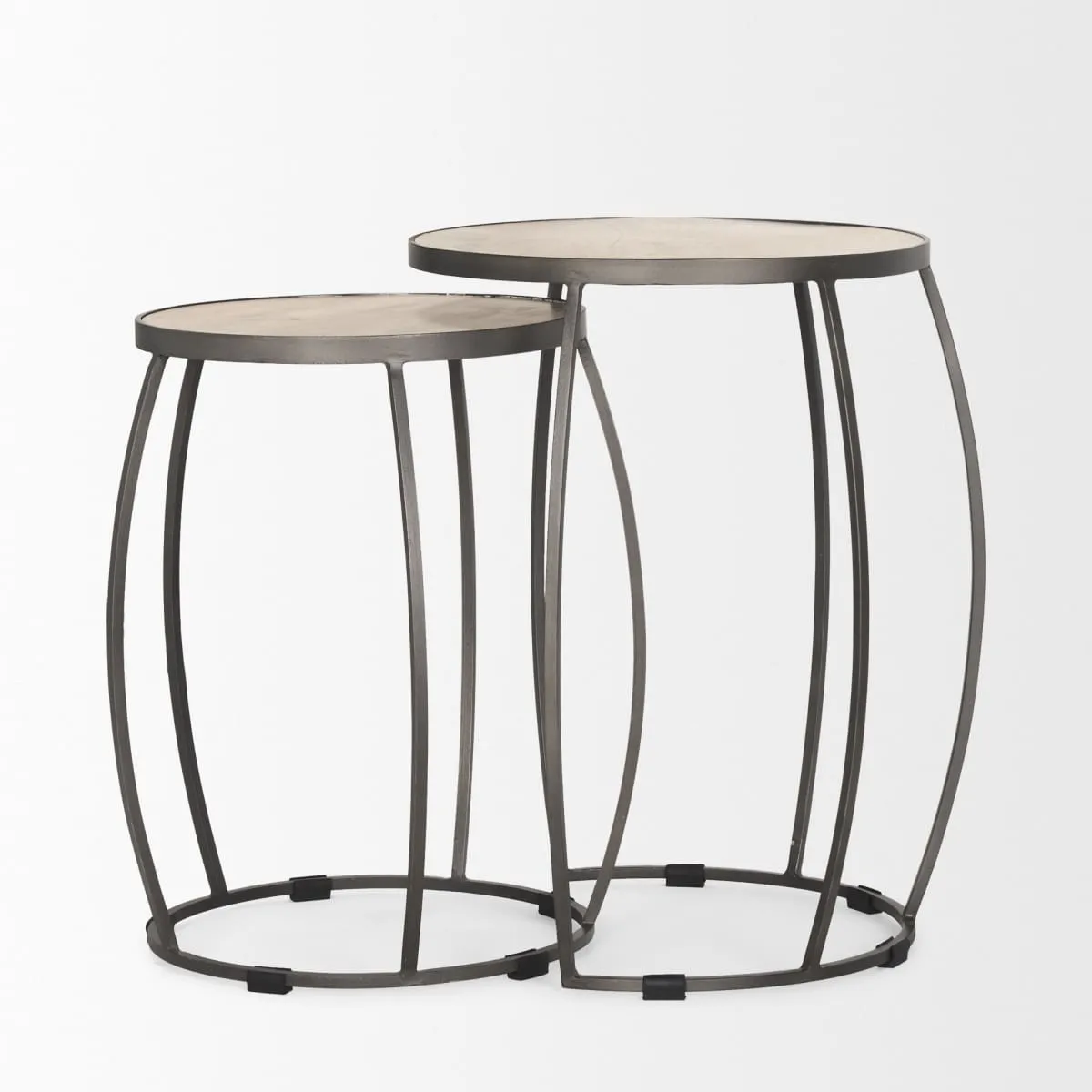 Clapp Accent Table White Wash | Silver Metal