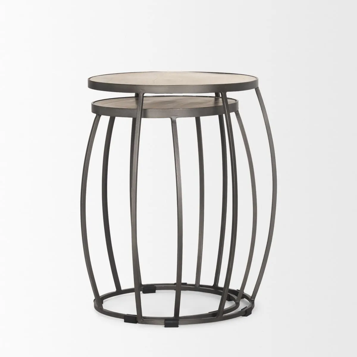 Clapp Accent Table White Wash | Silver Metal