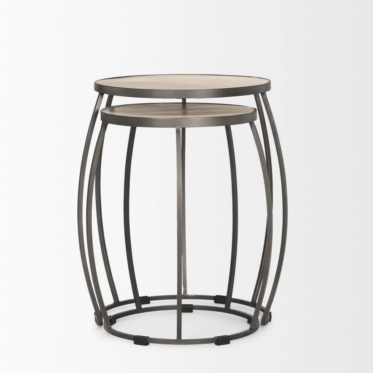 Clapp Accent Table White Wash | Silver Metal