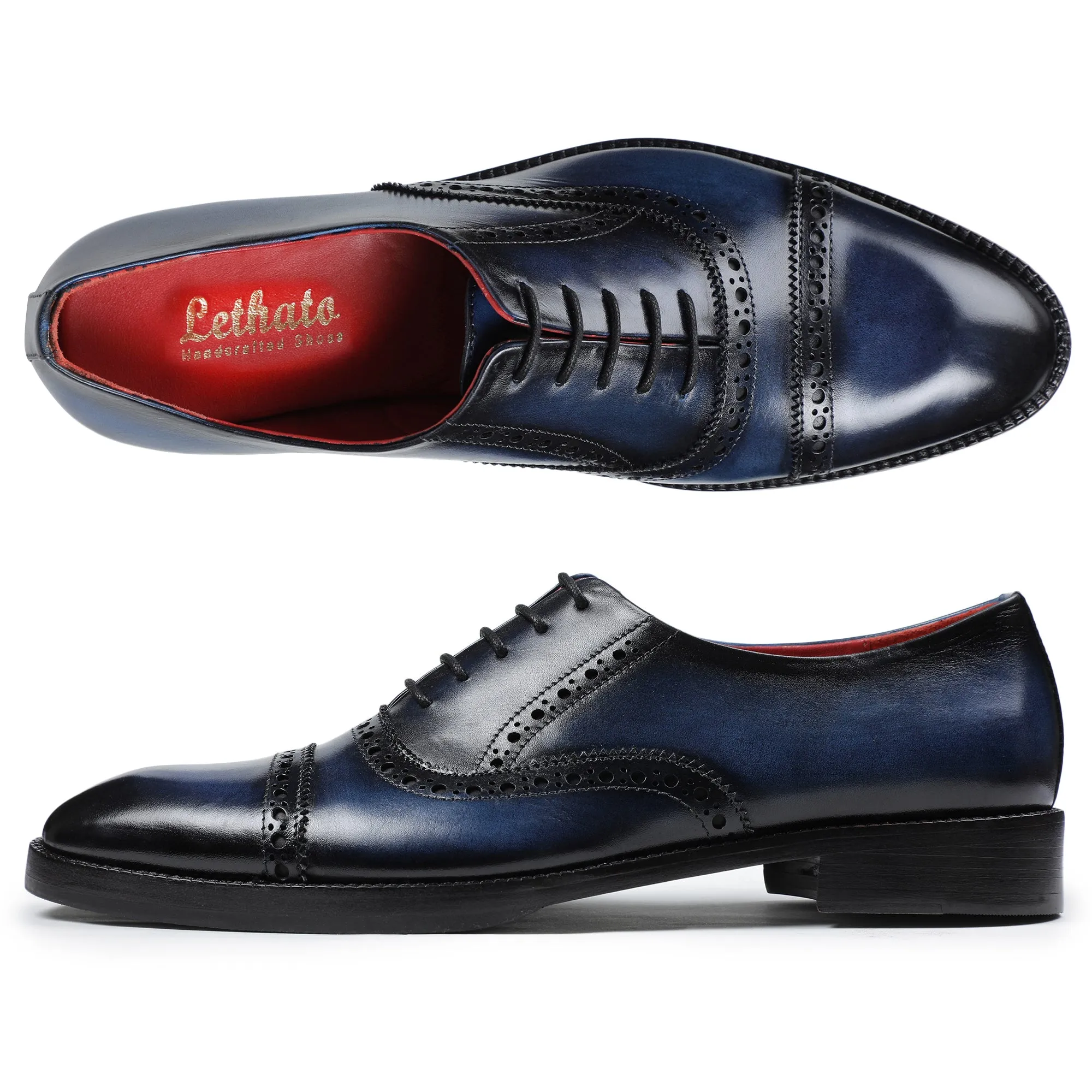 Classic Captoe Oxford - Navy Blue