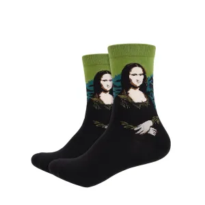 Da Vinci's Mona Lisa Printed Crew Length Socks