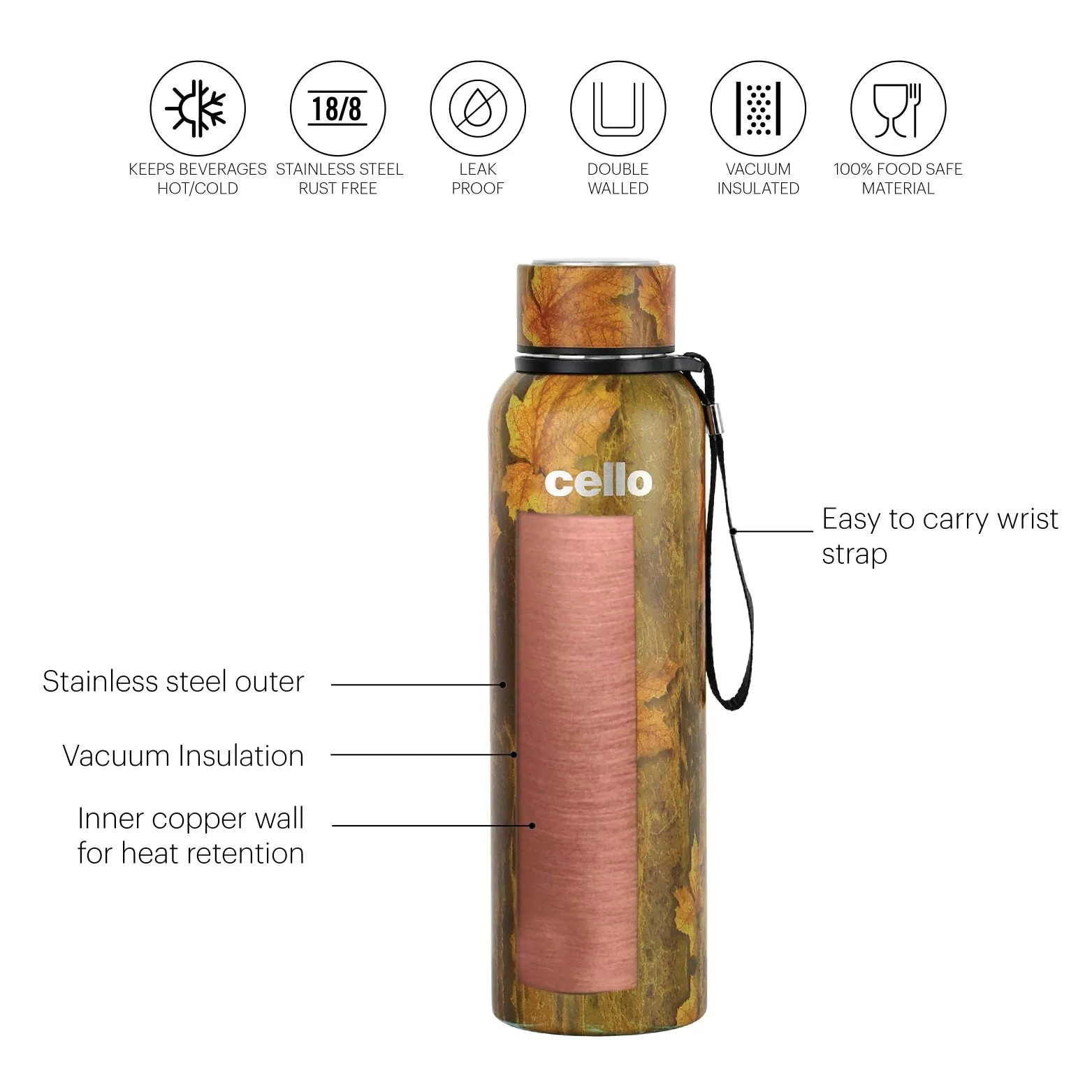 Deezee Kent, Vacusteel Water Bottle, 900ml