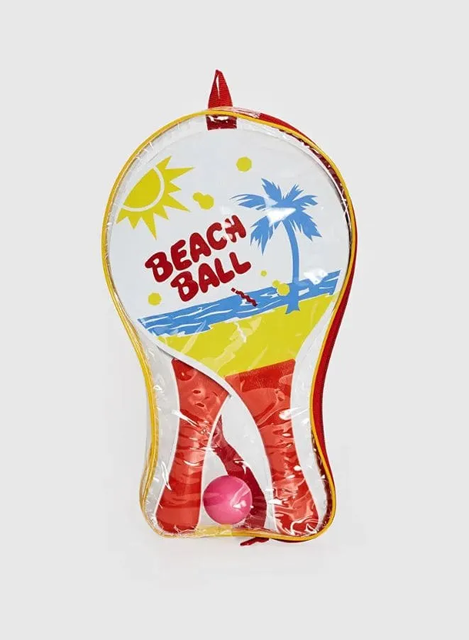 Double Sided Garden Beach Paddle Tennis & Catch Bat and Ball Velcro Set Game