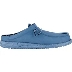 Dude Wally Slip Canvas Elemental Blue Mens Casual Comfort Canvas Mules Shoes