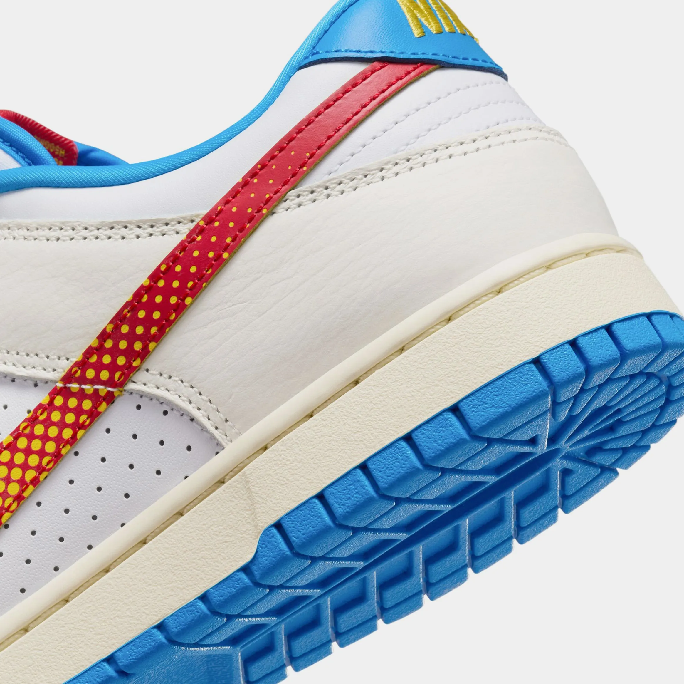 Dunk Low Retro SE Pop Art Mens Lifestyle Shoes (Sail/University Red/Tour Yellow/Photo Blue/White)