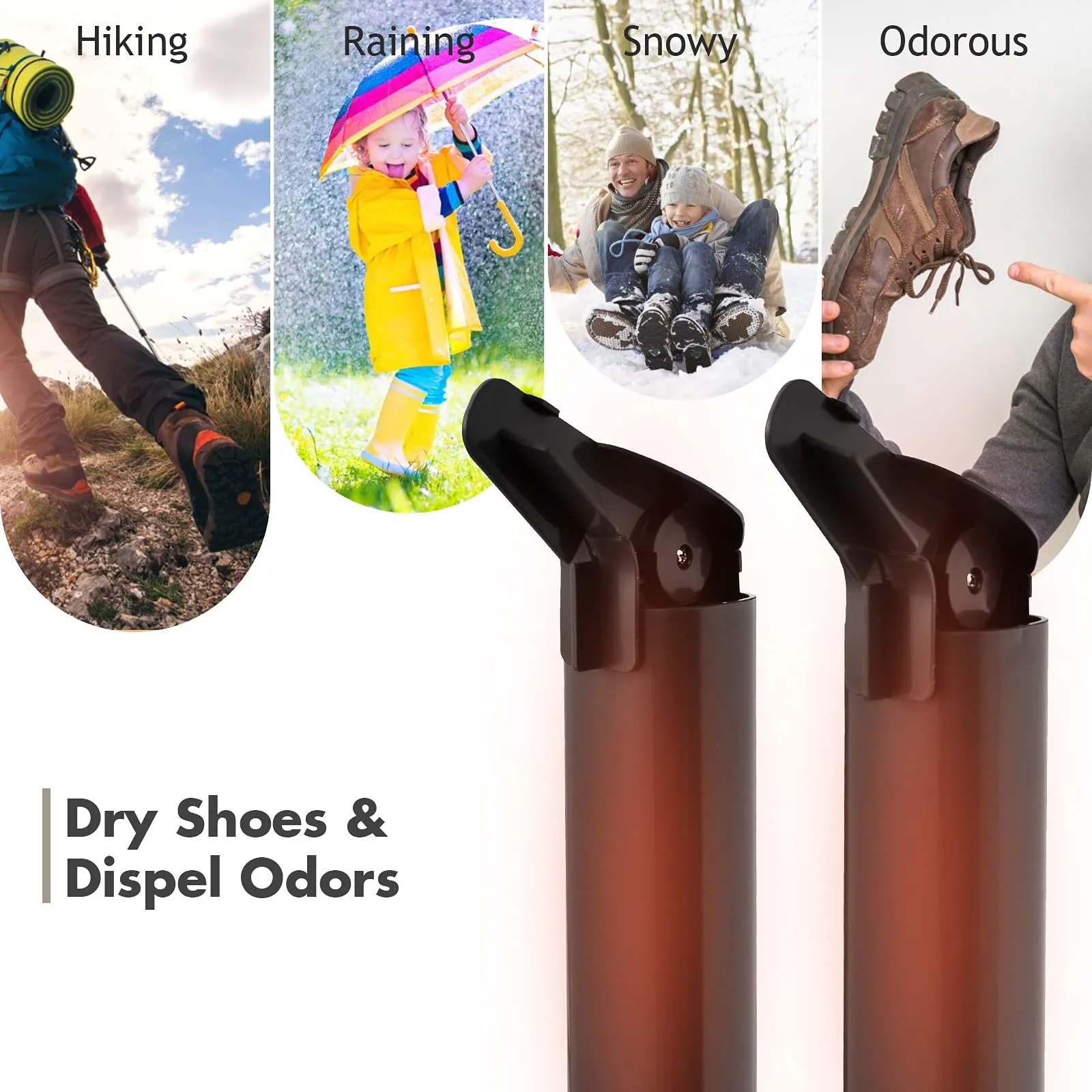 Electric Shoe Dryer, Double Free-Retractable Drying Tubes for Shoe, Boot, Glove