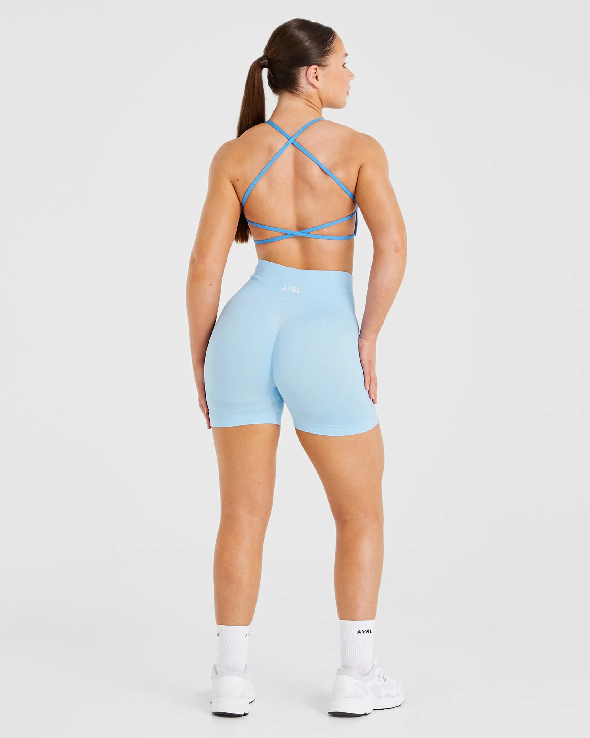 Essential Crossback Sports Bra - Summer Blue