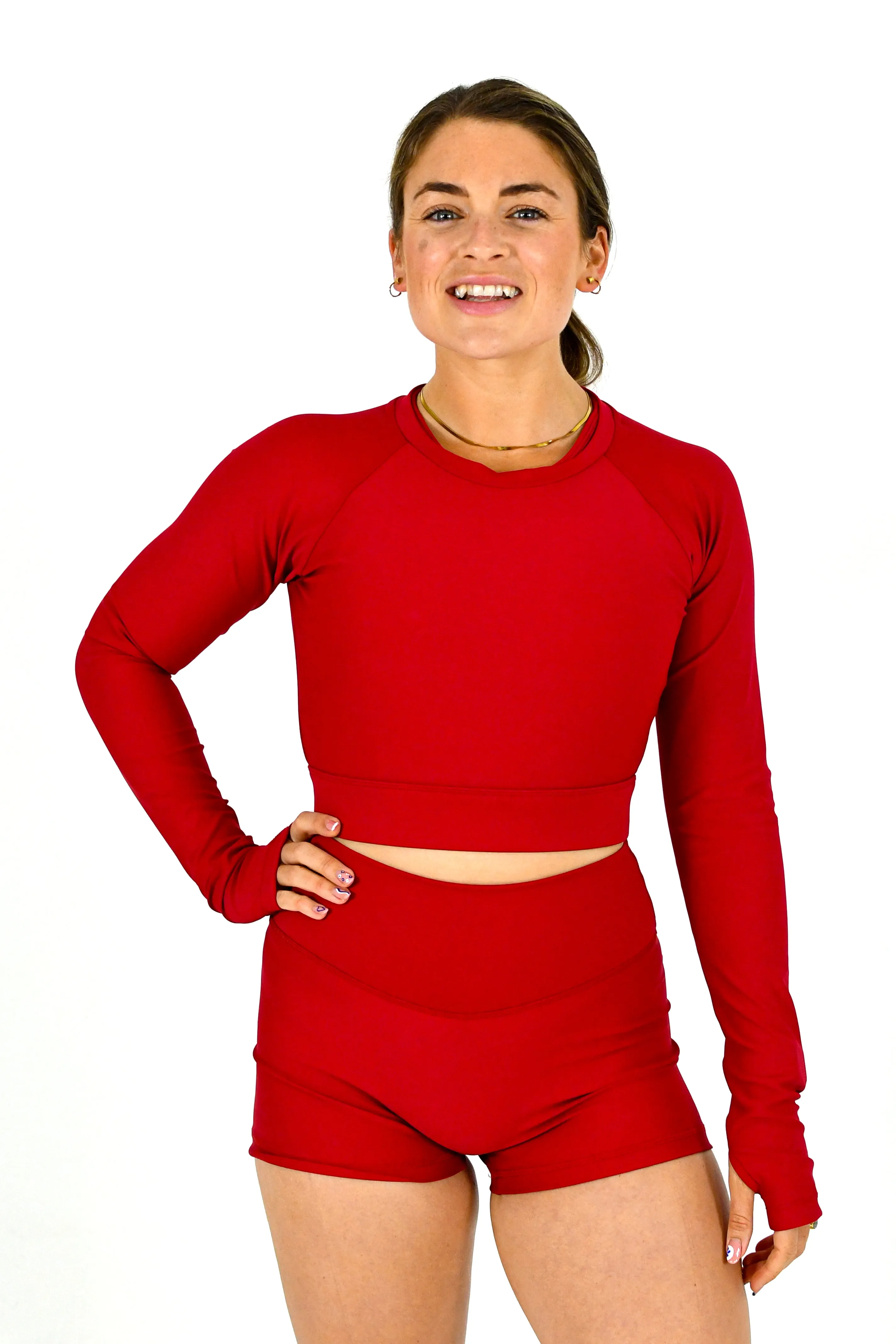 Evolve Cropped Top with Thumb Holes