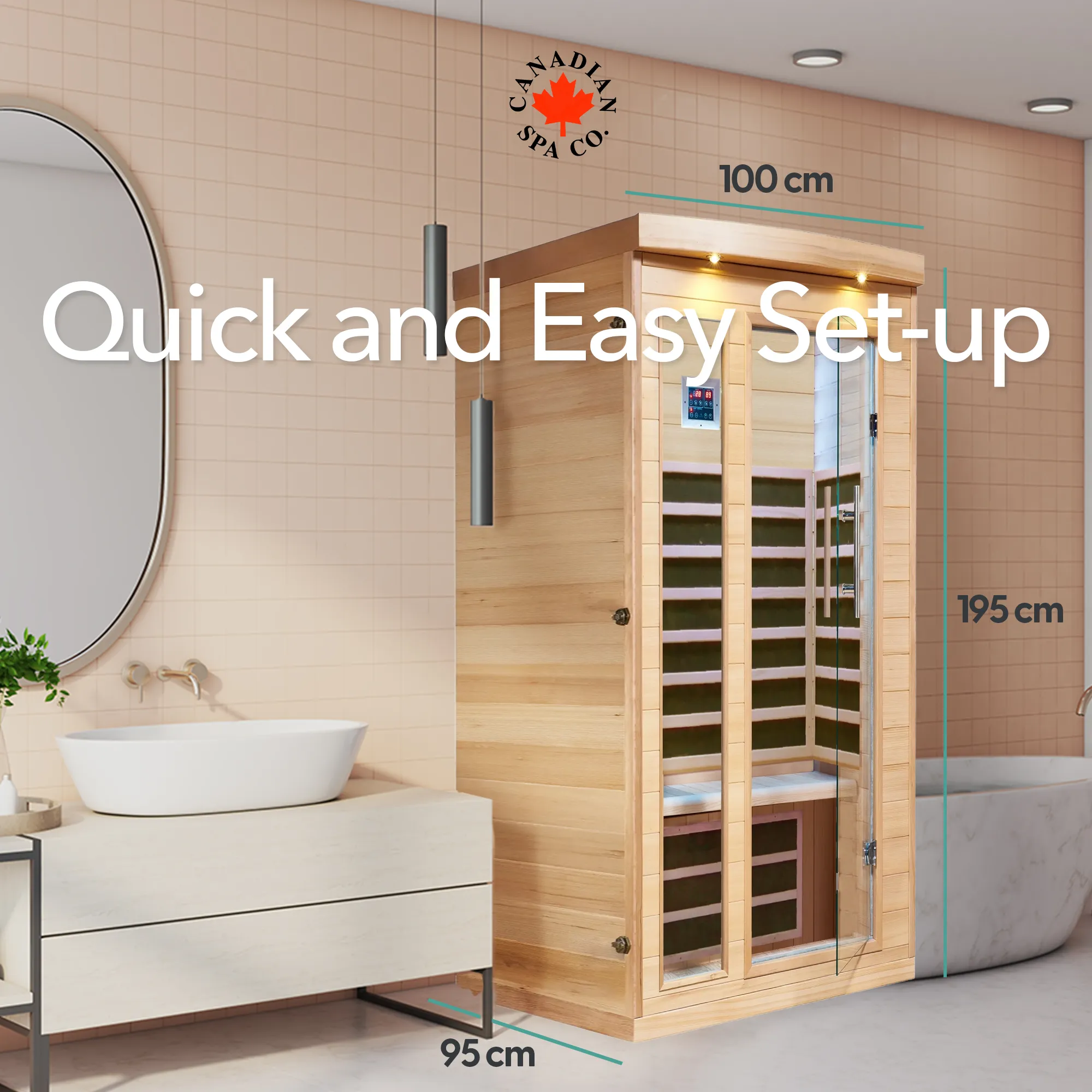 Ex Display - Chilliwack Infrared Sauna - 12 Month Warranty W101.5 x D96.5 x H190.5cm