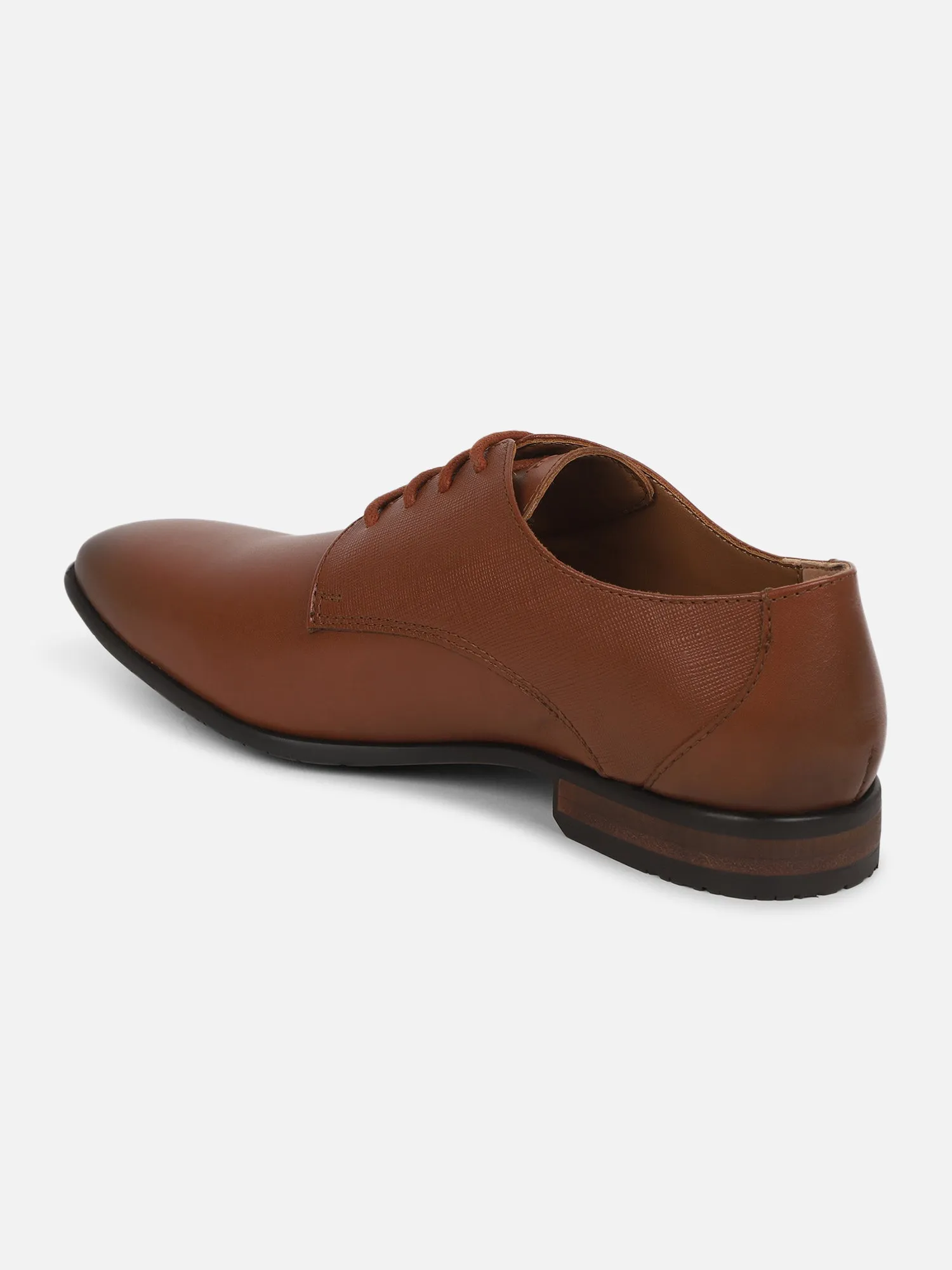 Ezok Men Tan Formal Leather Shoes