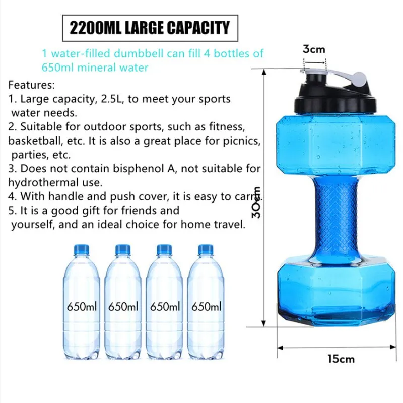 Fitness Water Injection Large Capacity Sports Portable Dumbbells