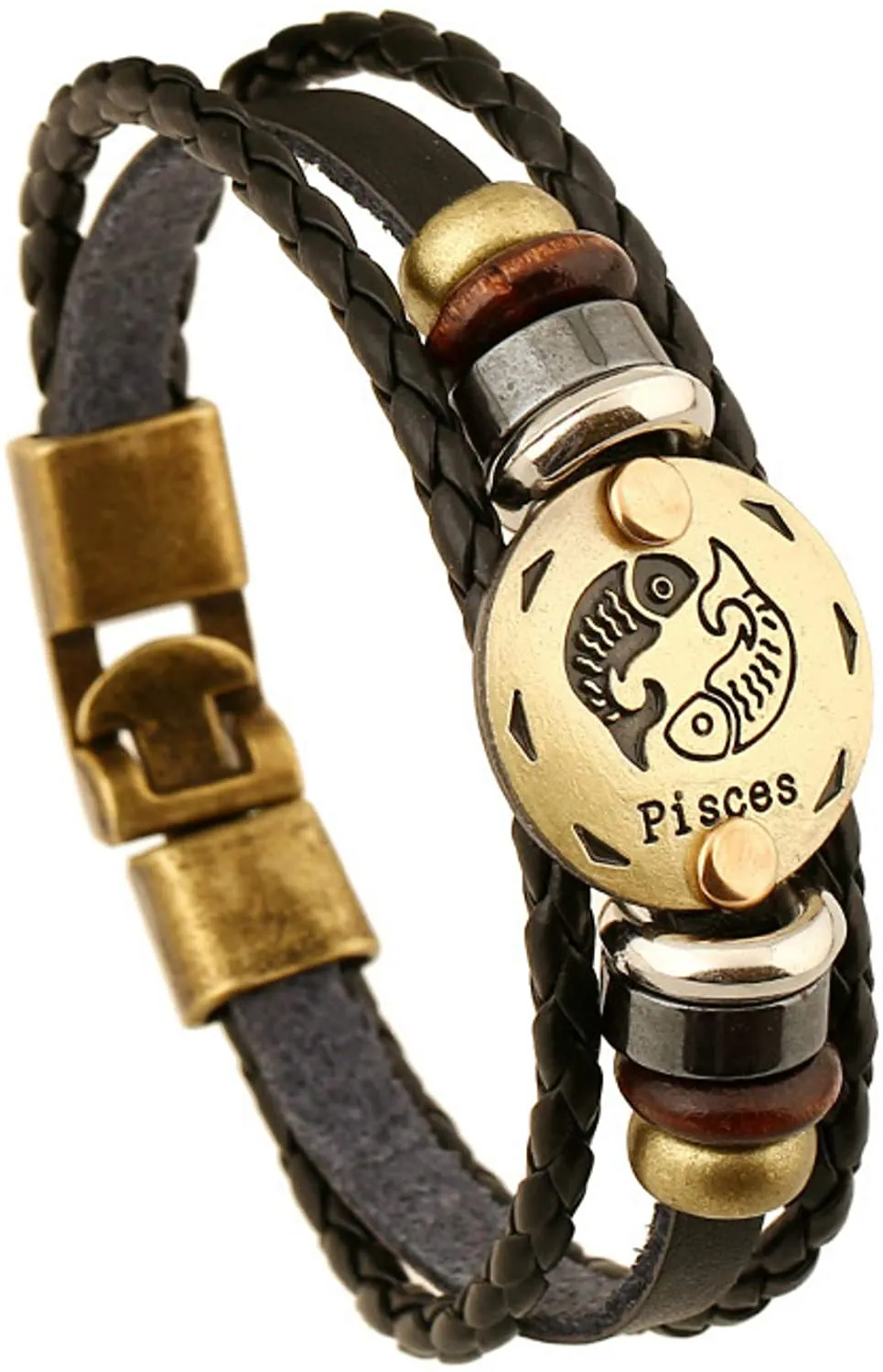 FLDC 12 Constellation Zodiac Sign Leather Bracelet Birthday Gifts for Men Women Boys Girls