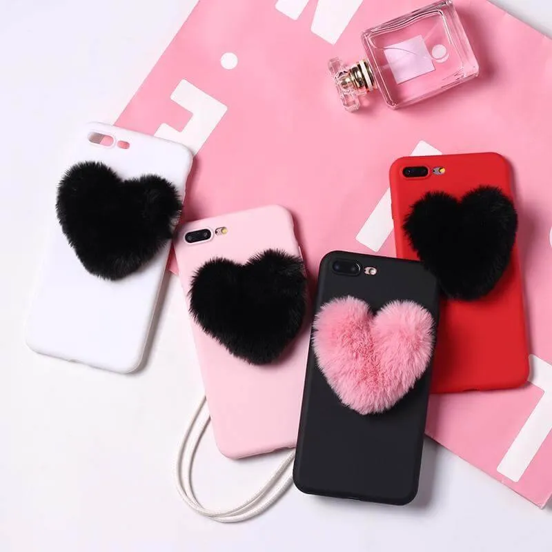 Fluffy Lover Heart Cute Iphone Cases