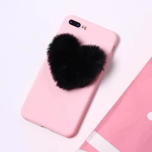 Fluffy Lover Heart Cute Iphone Cases