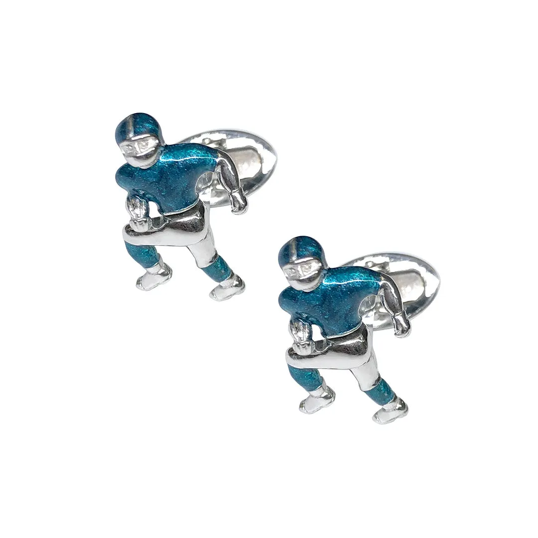 Football Moving Player Sterling Cufflinks