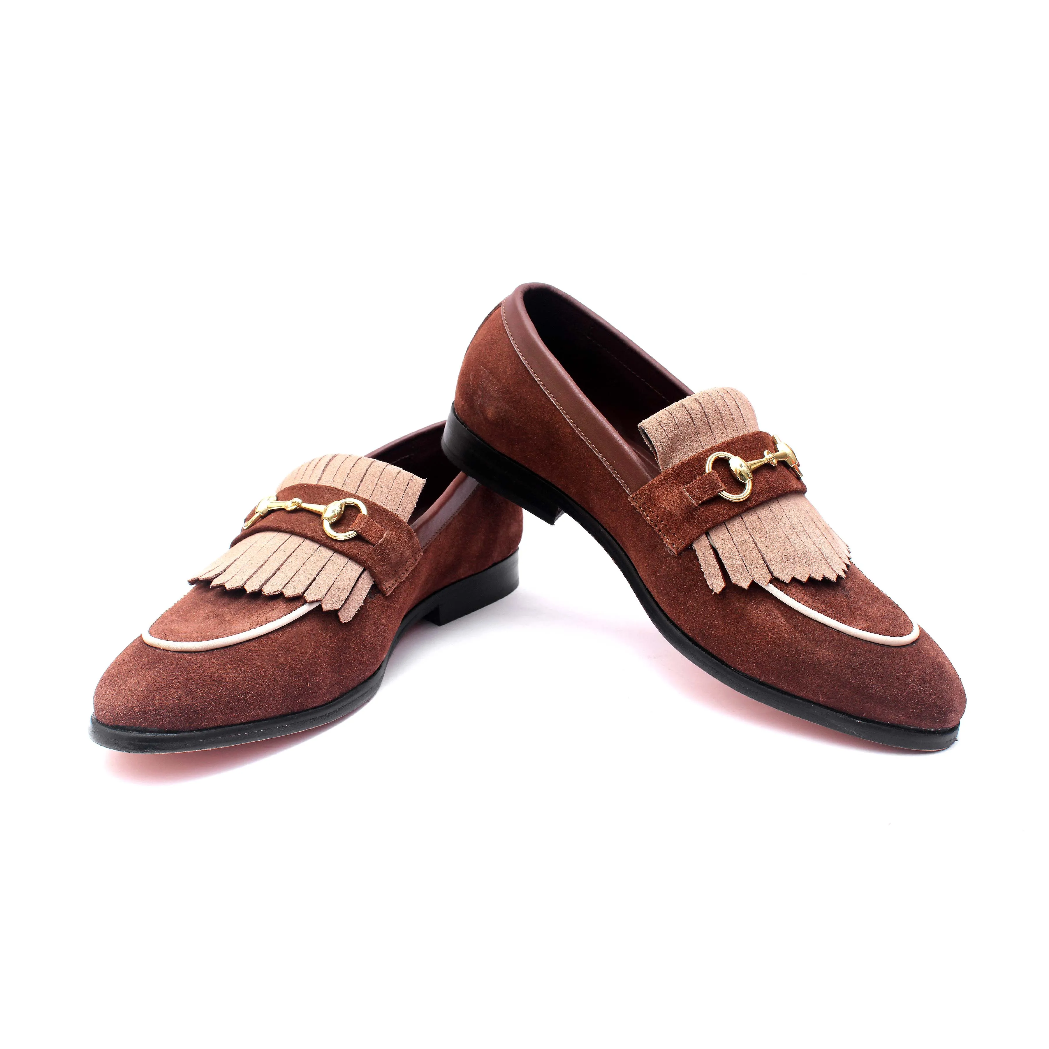 Fringe Loafers With Horsebit Buckle