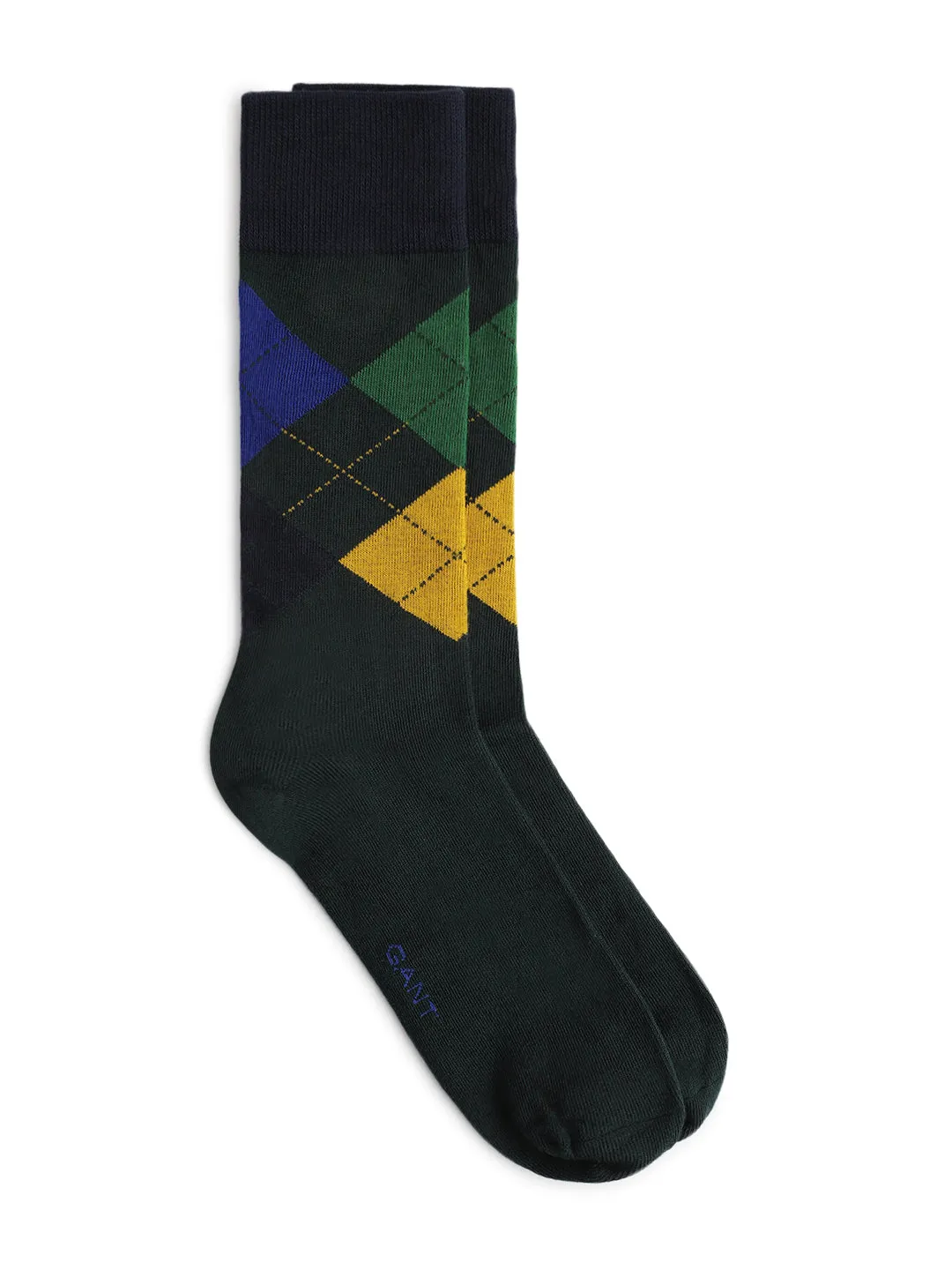 Gant Men Green Colour Blocked Socks