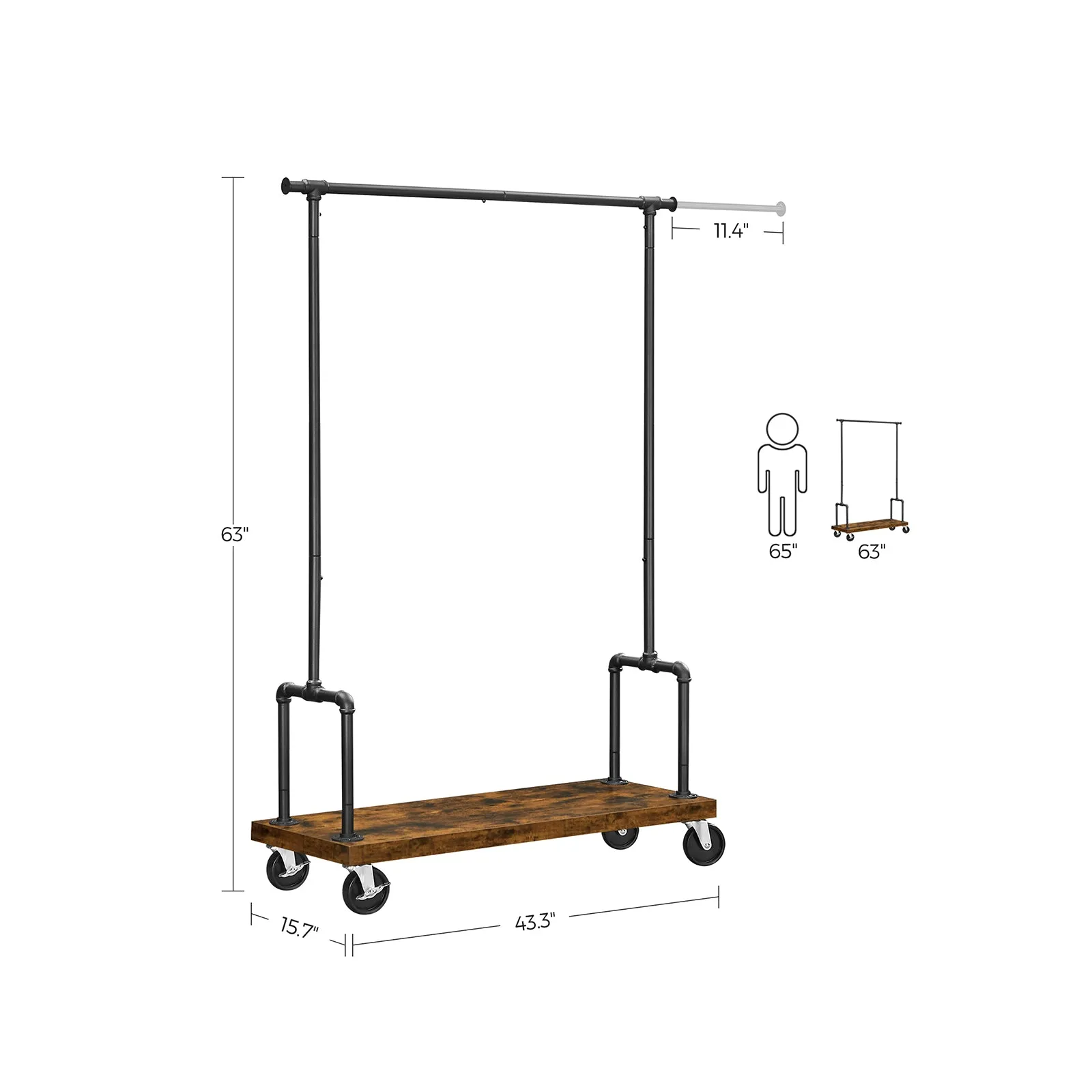 Garment Rack for Hanging Clothes with Wheels